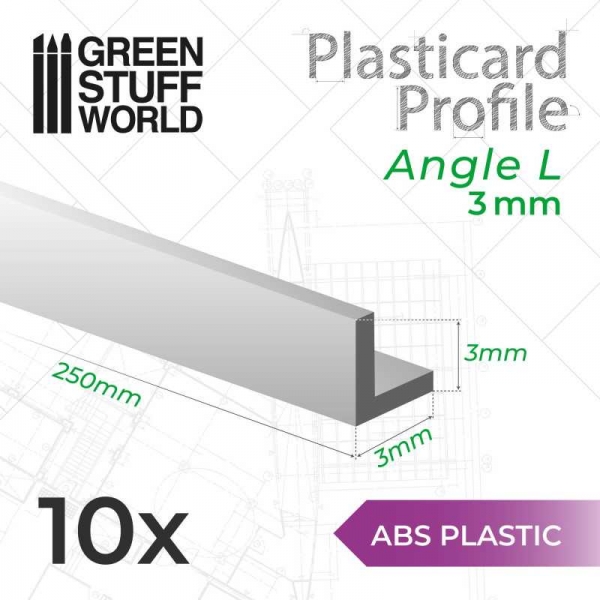 Green Stuff World: ABS Plasticard - Profile ANGLE-L 3 mm
