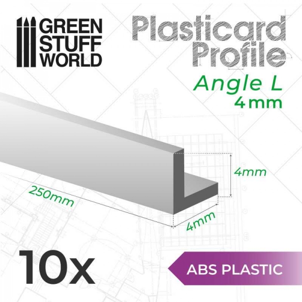 Green Stuff World: ABS Plasticard - Profile ANGLE-L 4mm