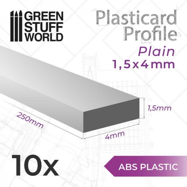 Green Stuff World: ABS Plasticard - Profile PLAIN 4mm