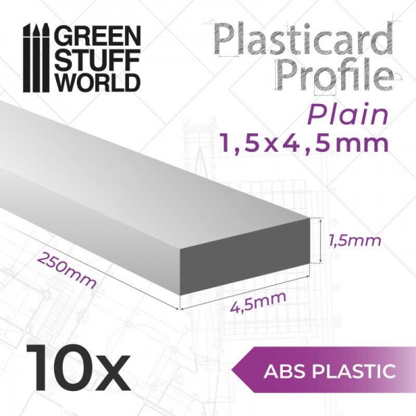Green Stuff World: ABS Plasticard - Profile PLAIN 4.5mm