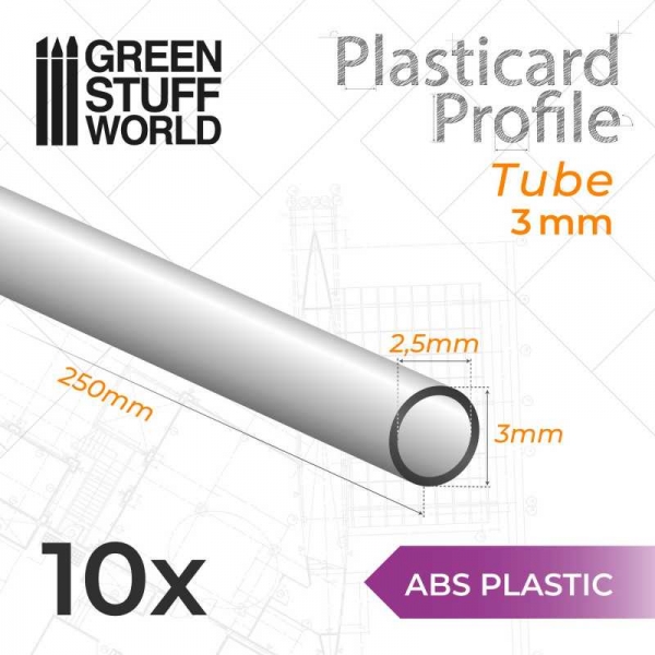 Green Stuff World: ABS Plasticard - Profile TUBE 3 mm