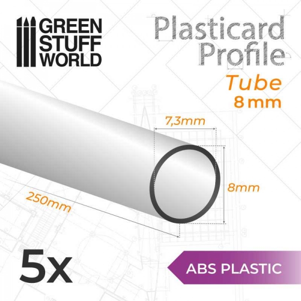 Green Stuff World: ABS Plasticard - Profile TUBE 8mm