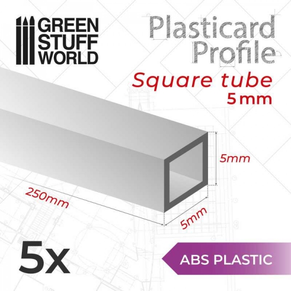 Green Stuff World: ABS Plasticard - Profile SQUARED TUBE 5mm