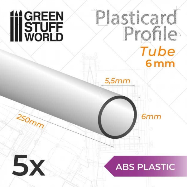 Green Stuff World: ABS Plasticard - Profile TUBE 6mm