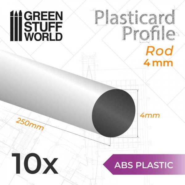Green Stuff World: ABS Plasticard - Profile ROD 4mm