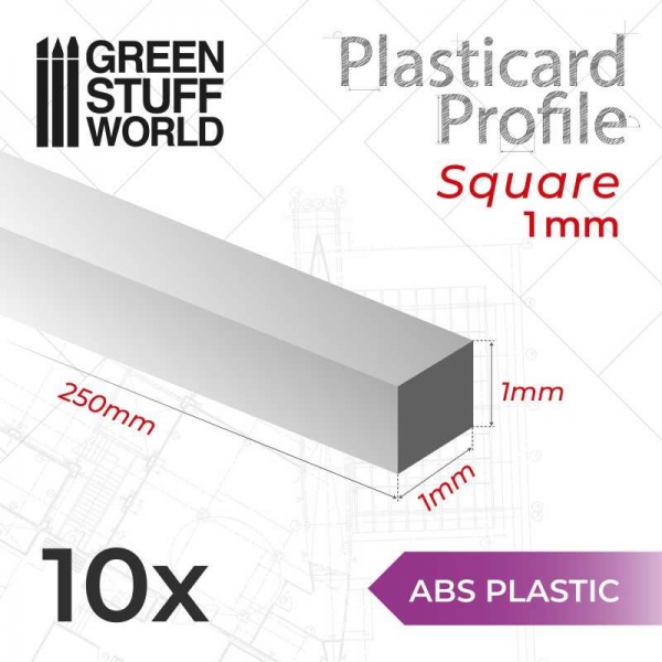 Green Stuff World: ABS Plasticard - Profile SQUARED ROD 1mm