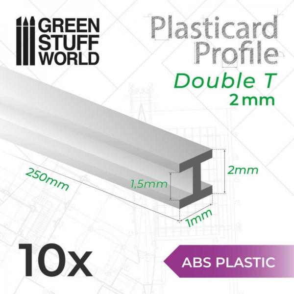 Green Stuff World: ABS Plasticard - Profile DOUBLE-T 2 mm