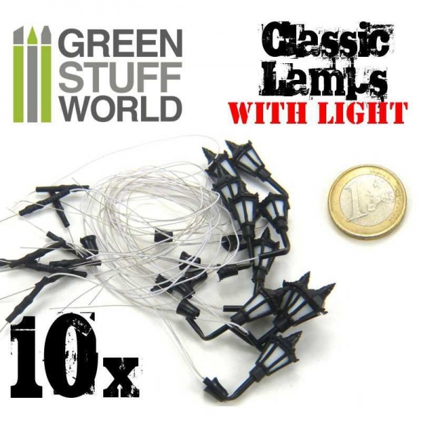 Green Stuff World: 10x Classic WALL Lamps with LED Lights
