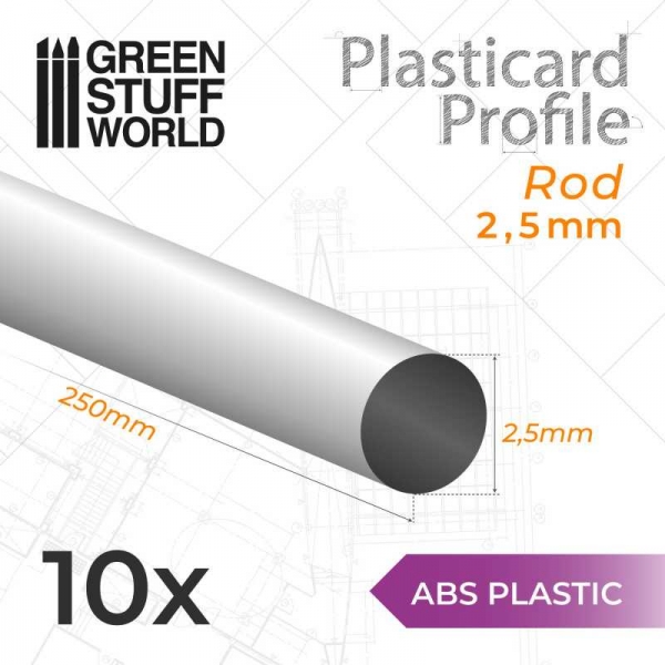Green Stuff World: ABS Plasticard - Profile ROD 2,5mm
