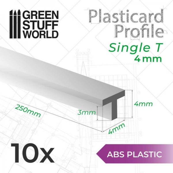 Green Stuff World: ABS Plasticard - T-Profile 4mm