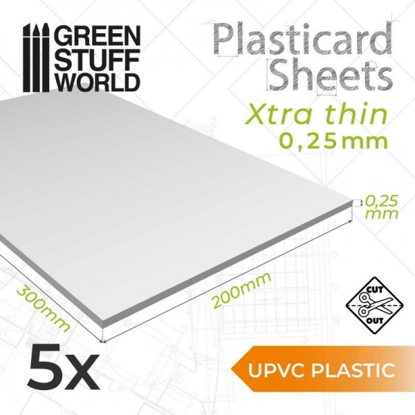 Green Stuff World: uPVC Plasticard A4 - 0,25mm COMBOx5 sheets