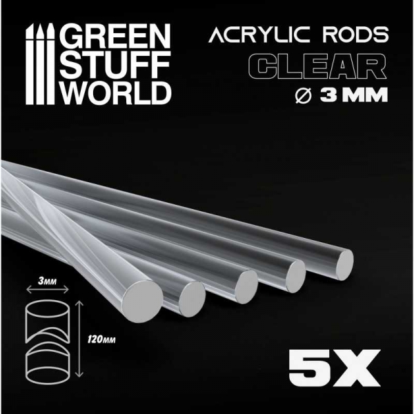 Green Stuff World: Acrylic Rods - Round 3 mm CLEAR
