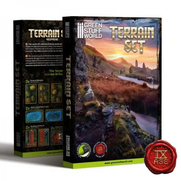 Green Stuff World: 2D Neoprene Terrain set - 22 pieces