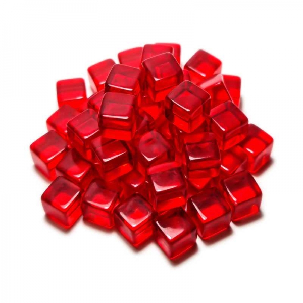 Green Stuff World: Red Acrylic Cube tokens 10mm