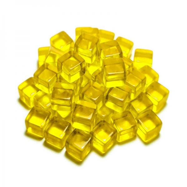 Green Stuff World: Yellow Acrylic Cube tokens 10mm