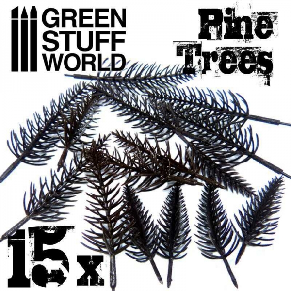 Green Stuff World: 15x Model PINE Tree Trunks