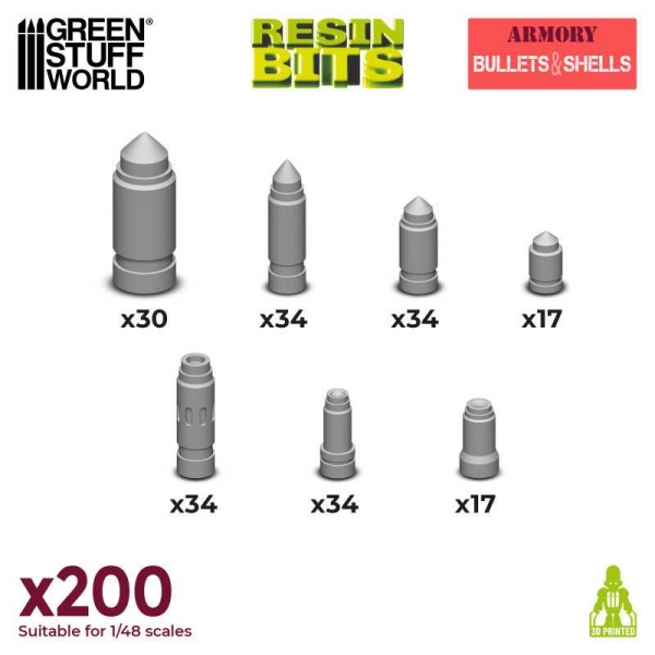 Green Stuff World: Resin Bullets and Shells 1:48-1:35