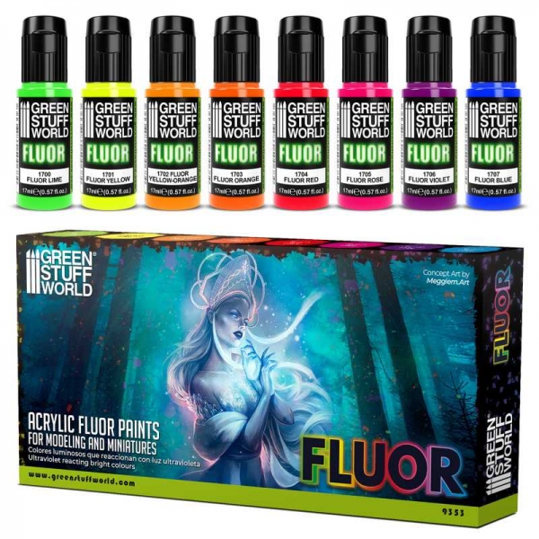 Green Stuff World: Set x8 Fluor Paints