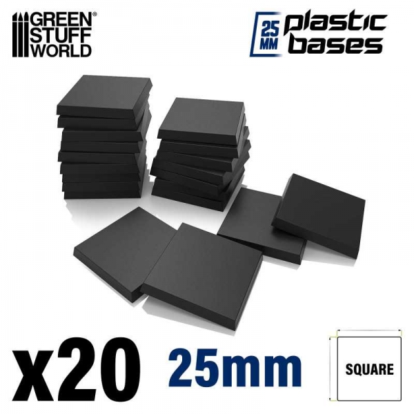 Green Stuff World: Plastic Square Bases 25mm