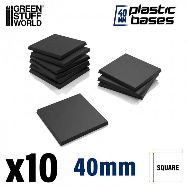 Green Stuff World: Plastic Square Bases 40mm