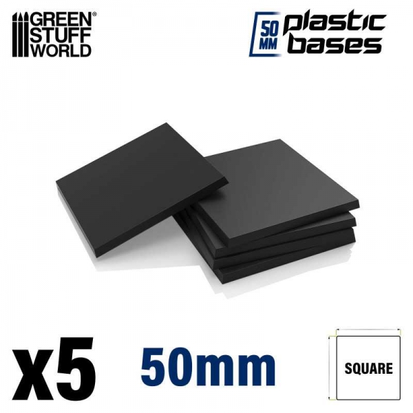 Green Stuff World: Plastic Square Bases 50mm
