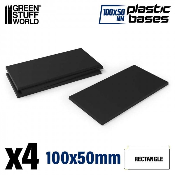 Green Stuff World: Plastic Bases - Rectangle 100x50mm