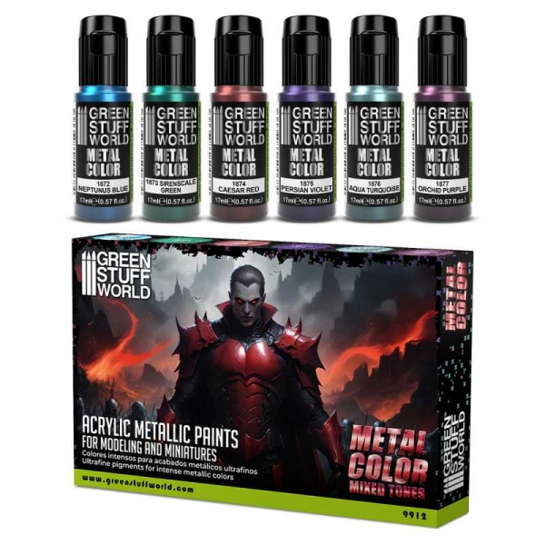 Green Stuff World: Metallic Paints Set - Colours