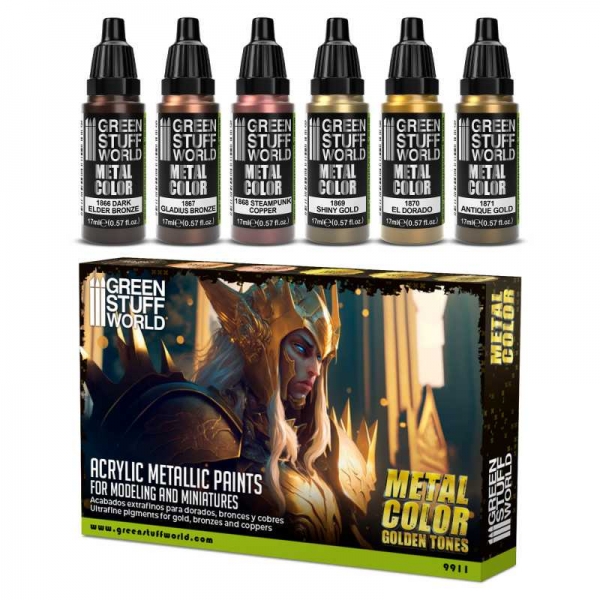 Green Stuff World: Metallic Paints Set - Gold