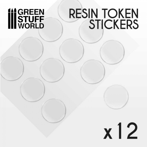 Green Stuff World: 12x Resin Token Stickers 40mm