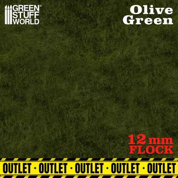 Green Stuff World: Static Grass Flock 12mm - Olive Green