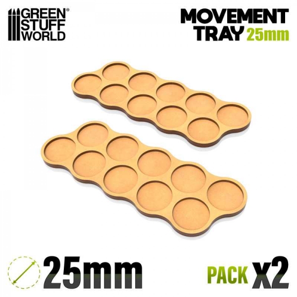 Green Stuff World: MDF Movement Trays 25mm x10 - Skirmish