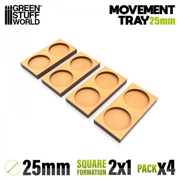 Green Stuff World: MDF Movement Trays 25mm 2x1 - Skirmish Lines