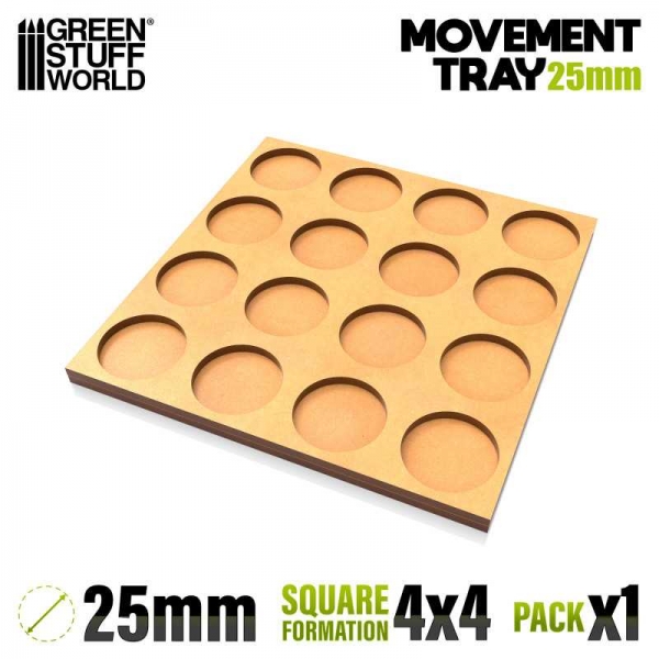 Green Stuff World: MDF Movement Trays 25mm 4x4 -  Skirmish Lines