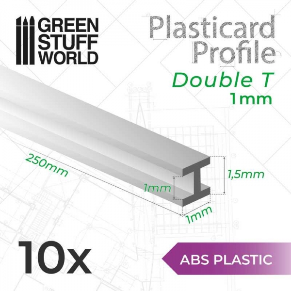 Green Stuff World: ABS Plasticard - Profile DOUBLE-T 1 mm