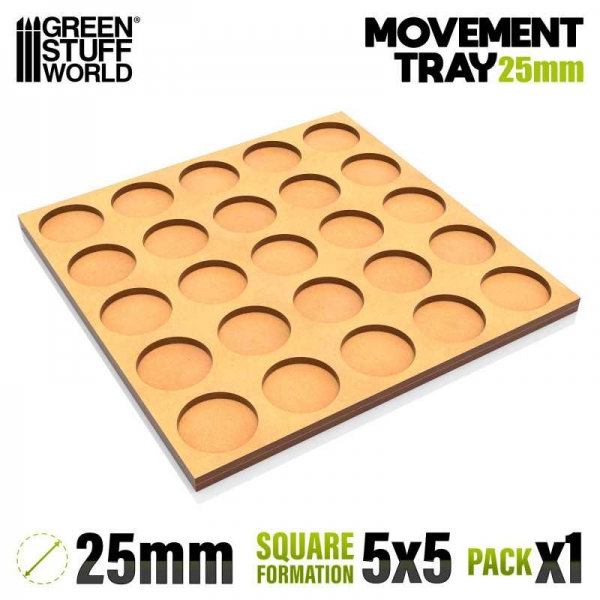 Green Stuff World: MDF Movement Trays 25mm 5x5 - Skirmish Lines