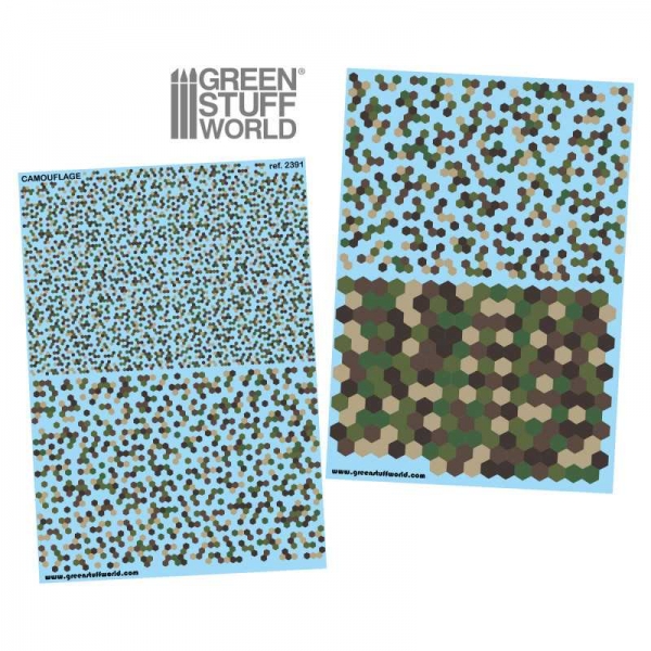 Green Stuff World: Waterslide Decals - Hex Forest Camo