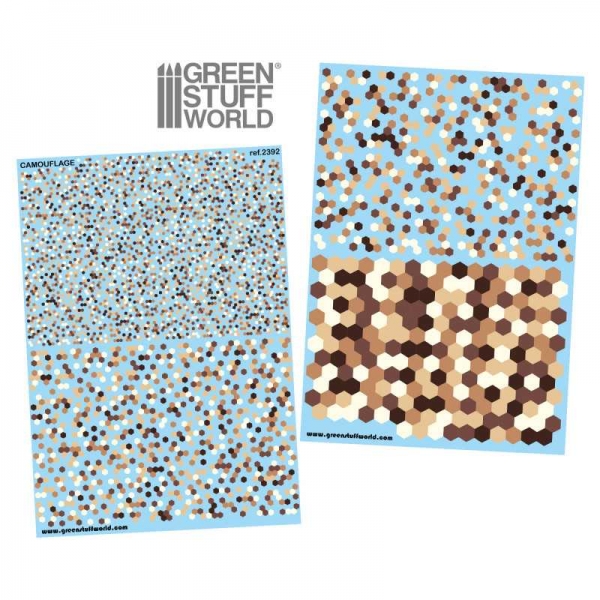 Green Stuff World: Waterslide Decals - Hex Desert Camo