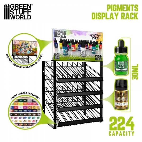 Green Stuff World: GSW Pigment and Pipette glass bottles Display Rack