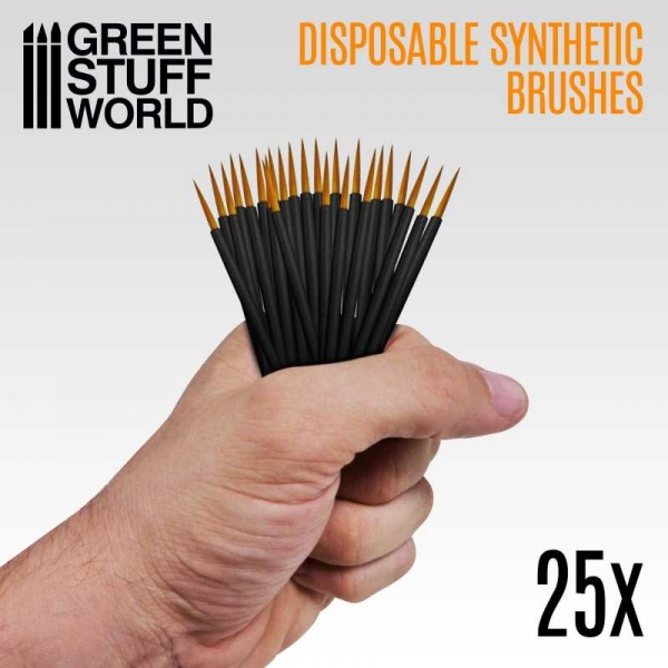 Green Stuff World: 25x Disposable Synthetic Brushes