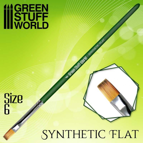 Green Stuff World: GREEN SERIES Flat Synthetic Brush Size 6
