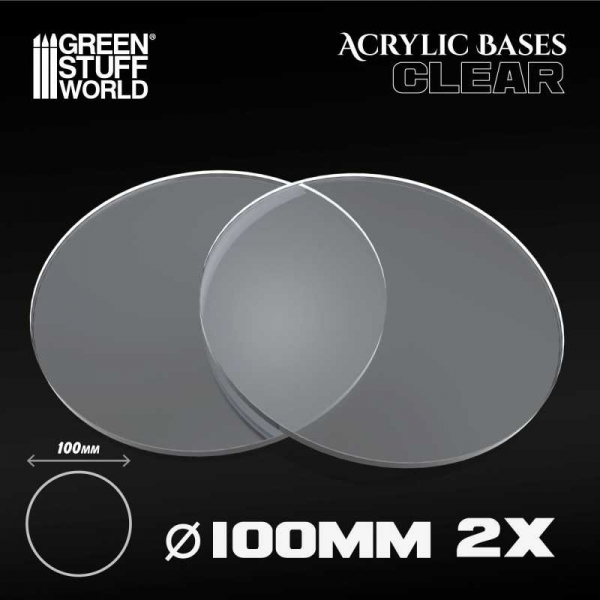Green Stuff World: Acrylic Bases - Round 100 mm CLEAR