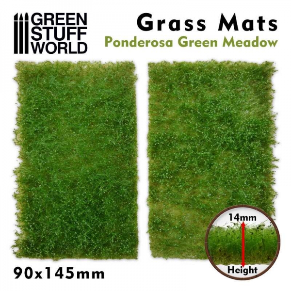 Green Stuff World: Grass Mat Cutouts - Ponderosa Green Meadow