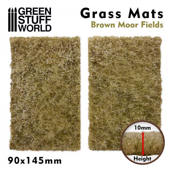 Green Stuff World: Grass Mat Cutouts - Brown Moor Fields
