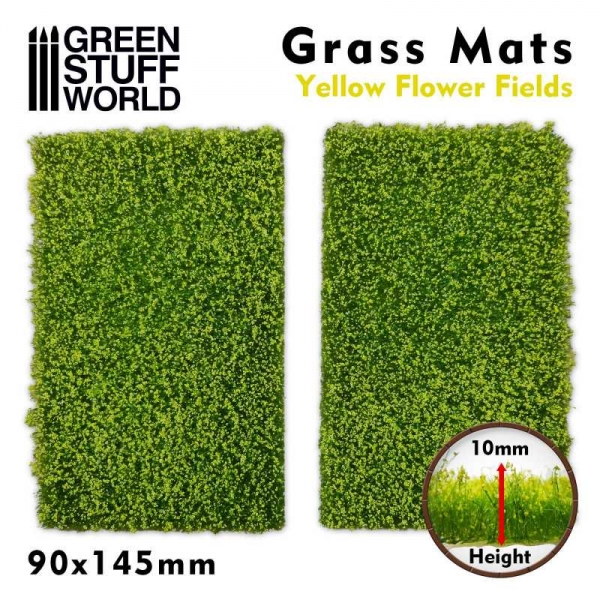 Green Stuff World: Grass Mat Cutouts - Yellow Flower Field