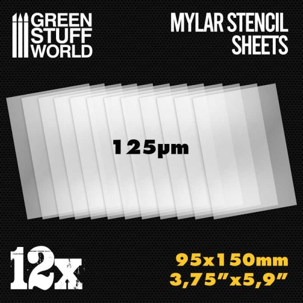 Green Stuff World: Small Mylar Stencil Sheets x12