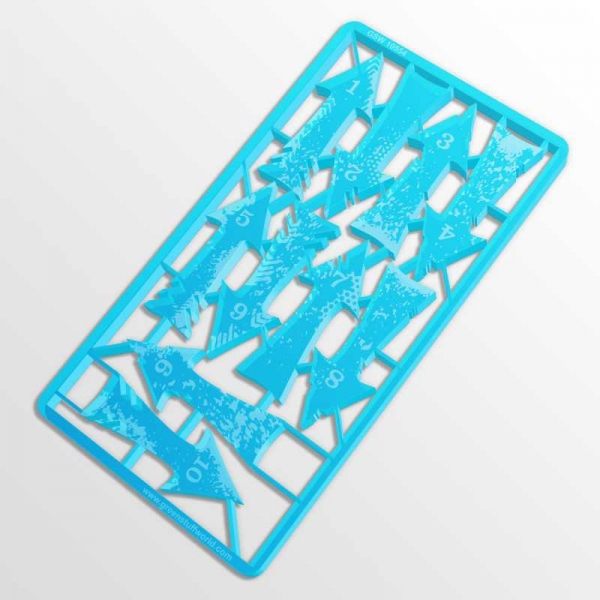 Green Stuff World: Charge and Retreat Arrows - Light Blue
