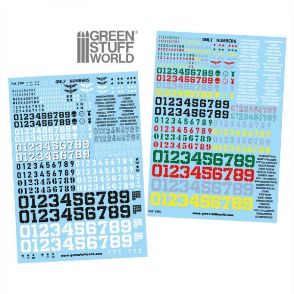 Green Stuff World: Waterslide Decals - Only Numbers
