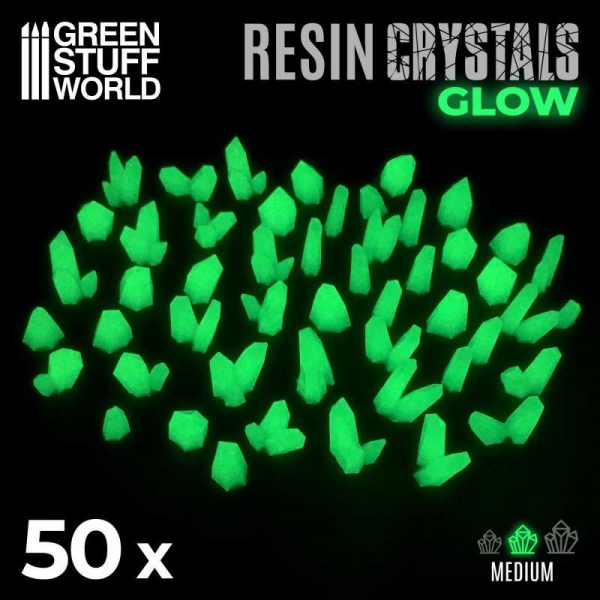 Green Stuff World: GREEN GLOW Resin Crystals - Medium