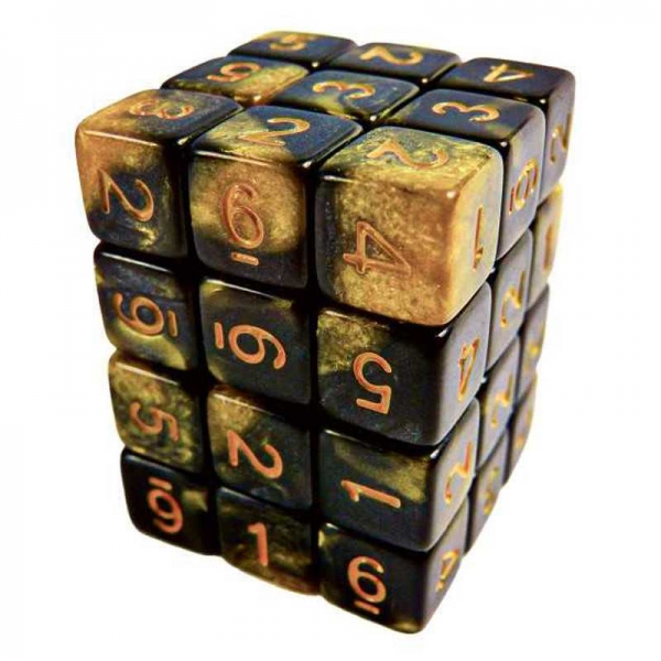 Green Stuff World: 36x D6 12mm Dice - Amber Swirl