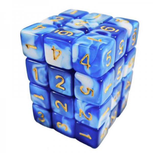 Green Stuff World: 36x D6 12mm Dice - Blue White